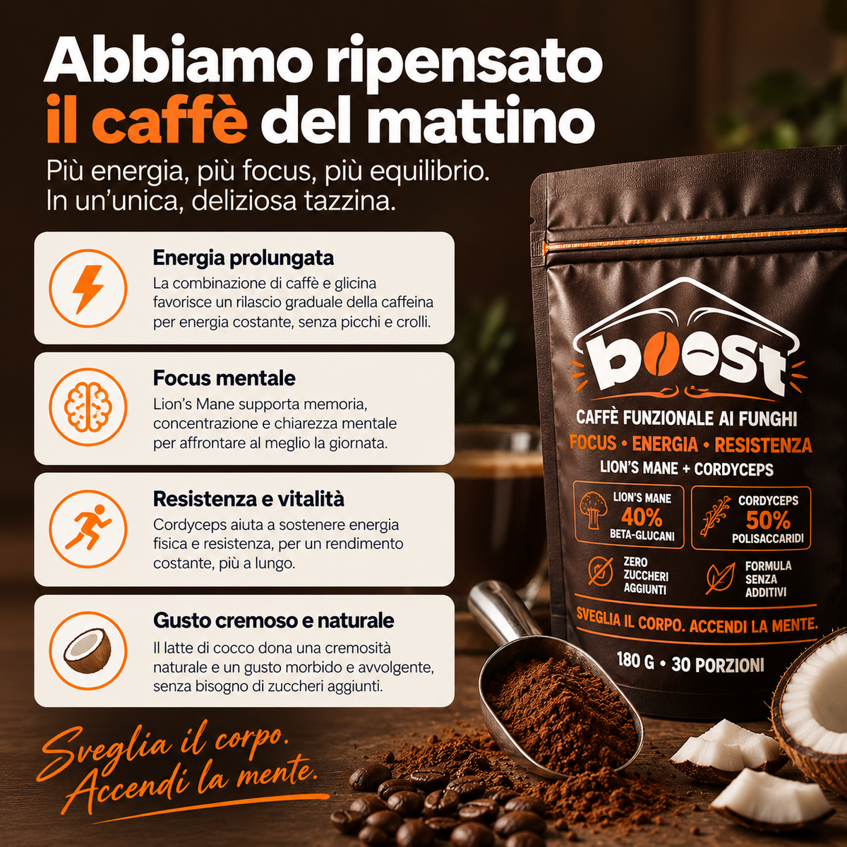 Boost — Caffè con Lion's Mane e Cordyceps
