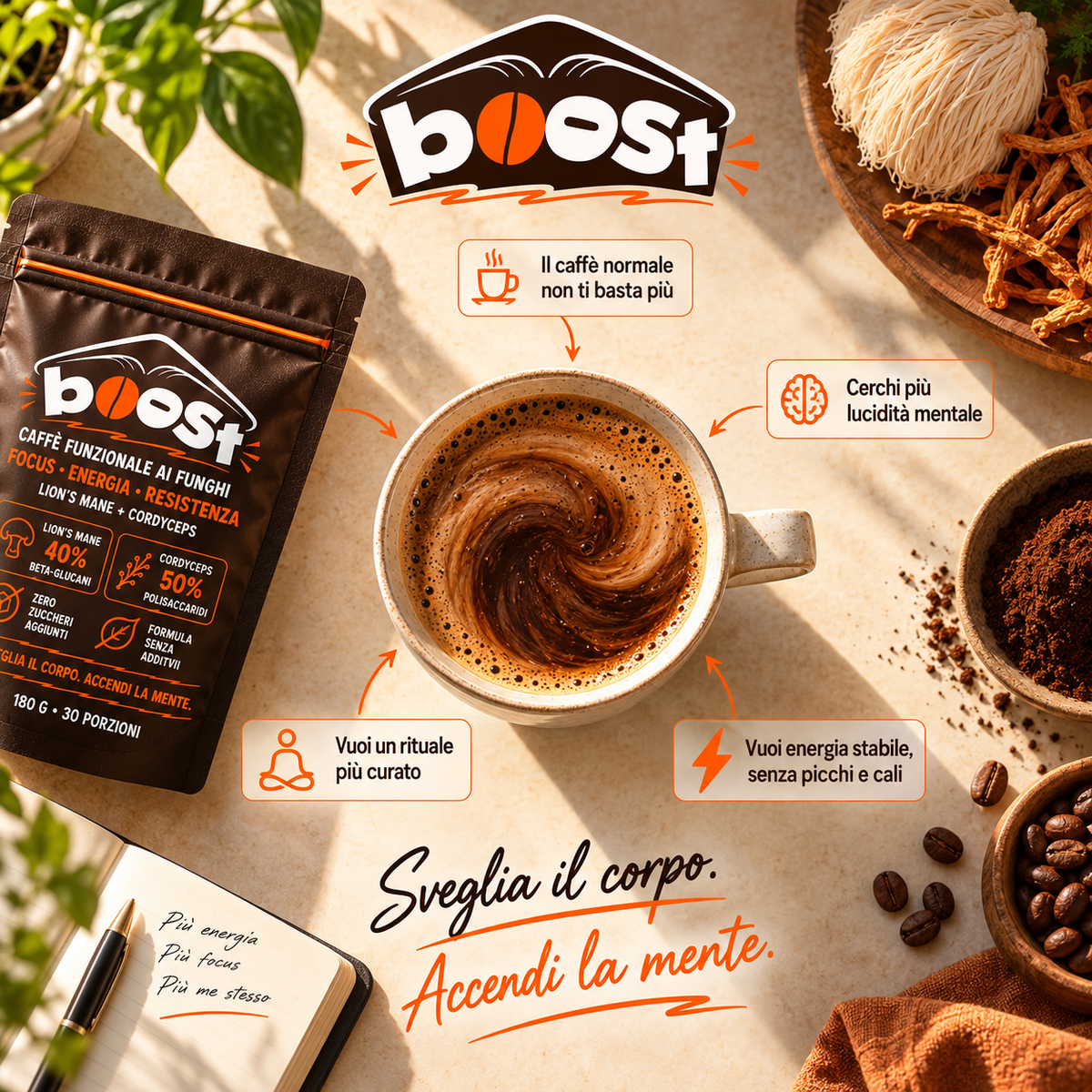 Boost — Caffè con Lion's Mane e Cordyceps